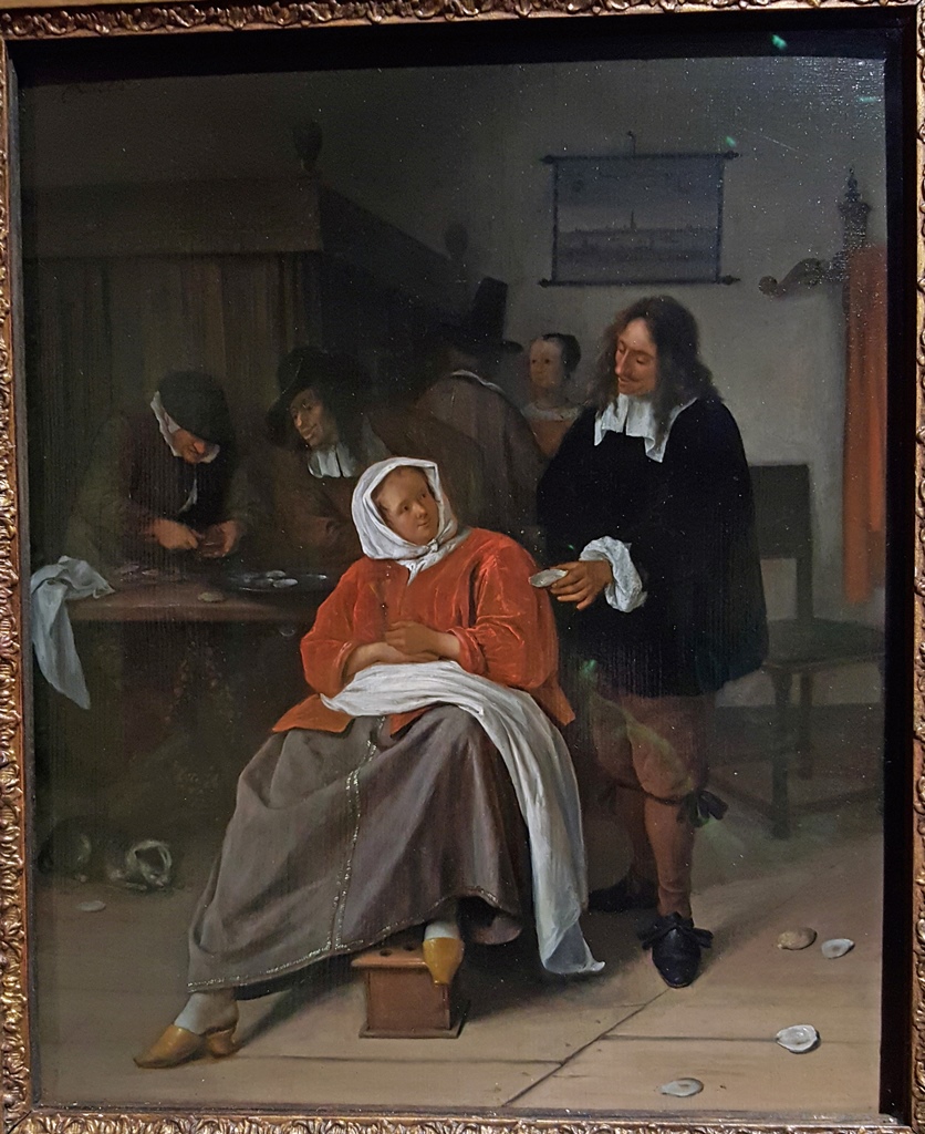 A Man Offering an Oyster to a Woman